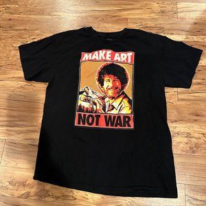 Bob Ross Make Art Not War Black‎ T  Size L, #0051
